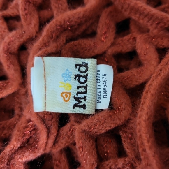 Vintage Mudd Rust Fishnet Fringe Infinity Scarf - Picture 5 of 5